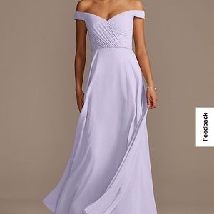 OFF THE SHOULDER FULL SKIRT BRIDESMAID DRESS